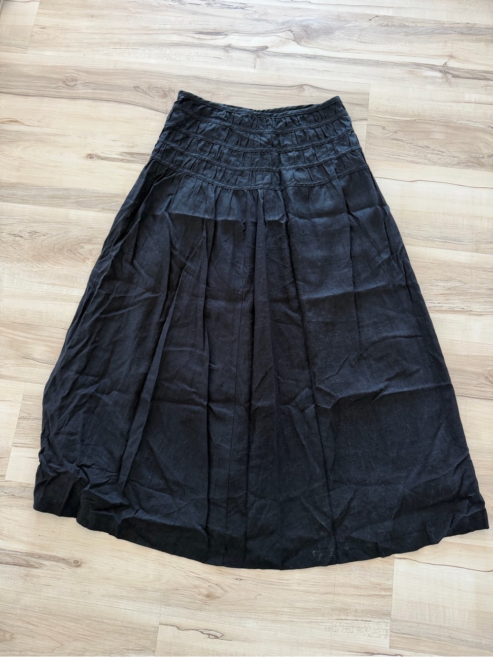 Böhme Black Pleated Midi Skirt Size S